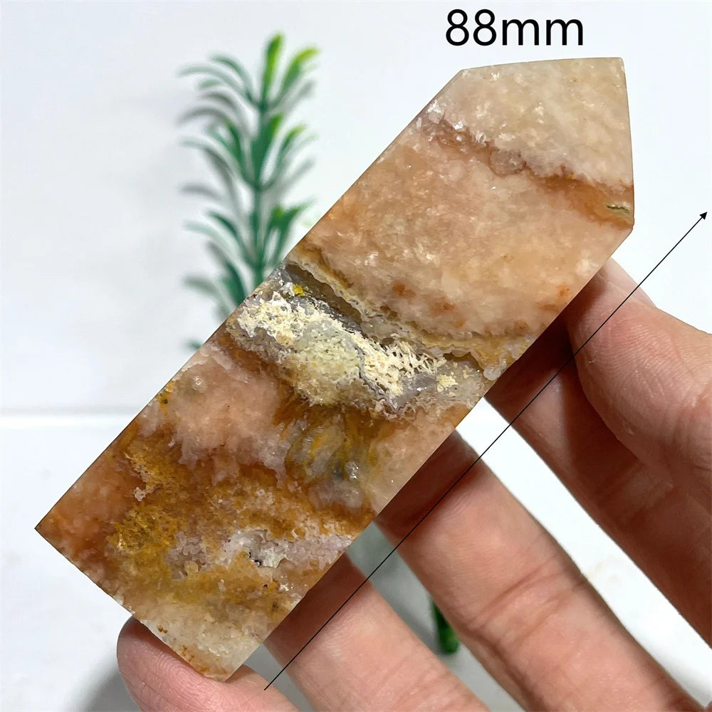 Natural Crystal Sunstone With Apatite Tower Point