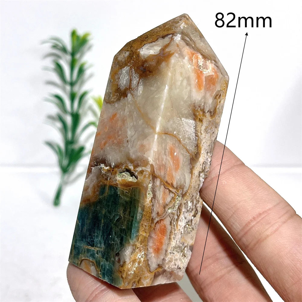 Natural Crystal Sunstone With Apatite Tower Point