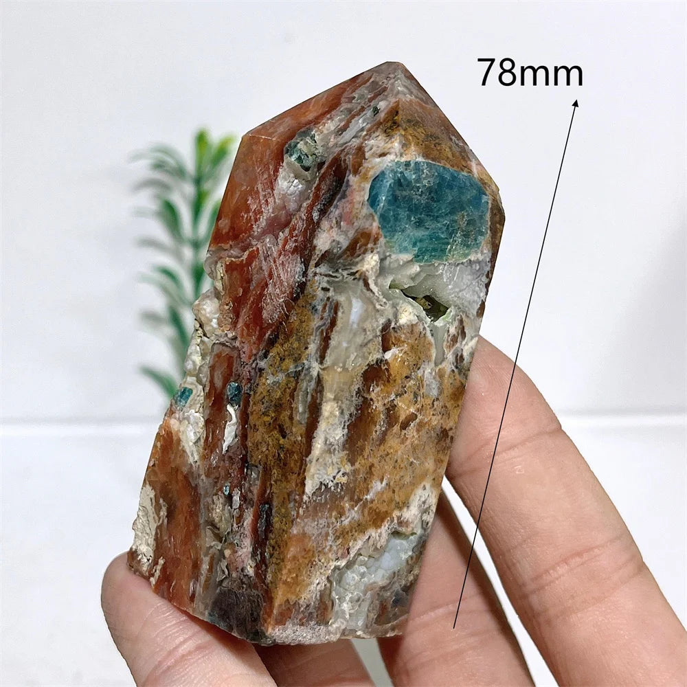 Natural Crystal Sunstone With Apatite Tower Point