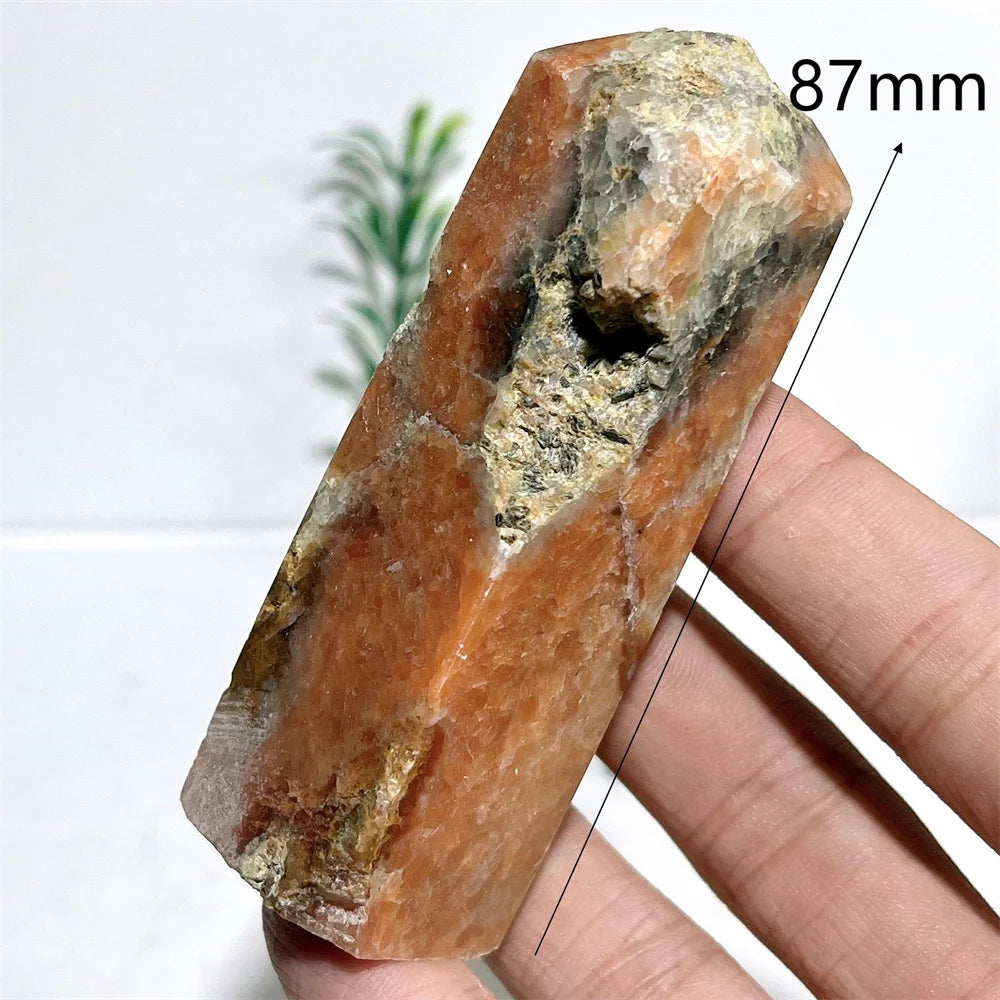 Natural Crystal Sunstone With Apatite Tower Point