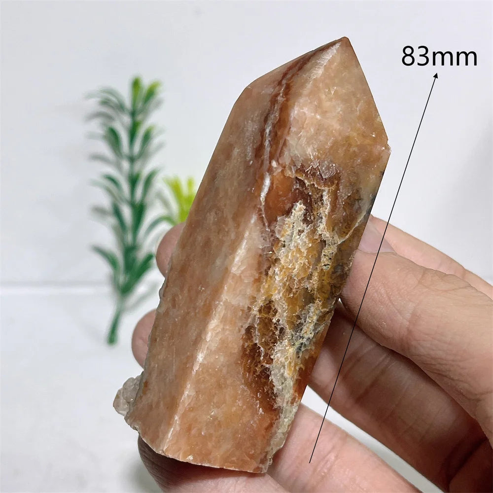 Natural Crystal Sunstone With Apatite Tower Point