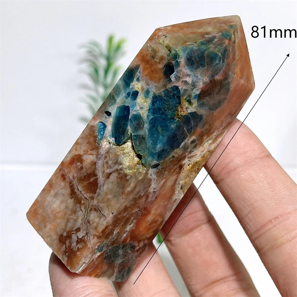 Natural Crystal Sunstone With Apatite Tower Point