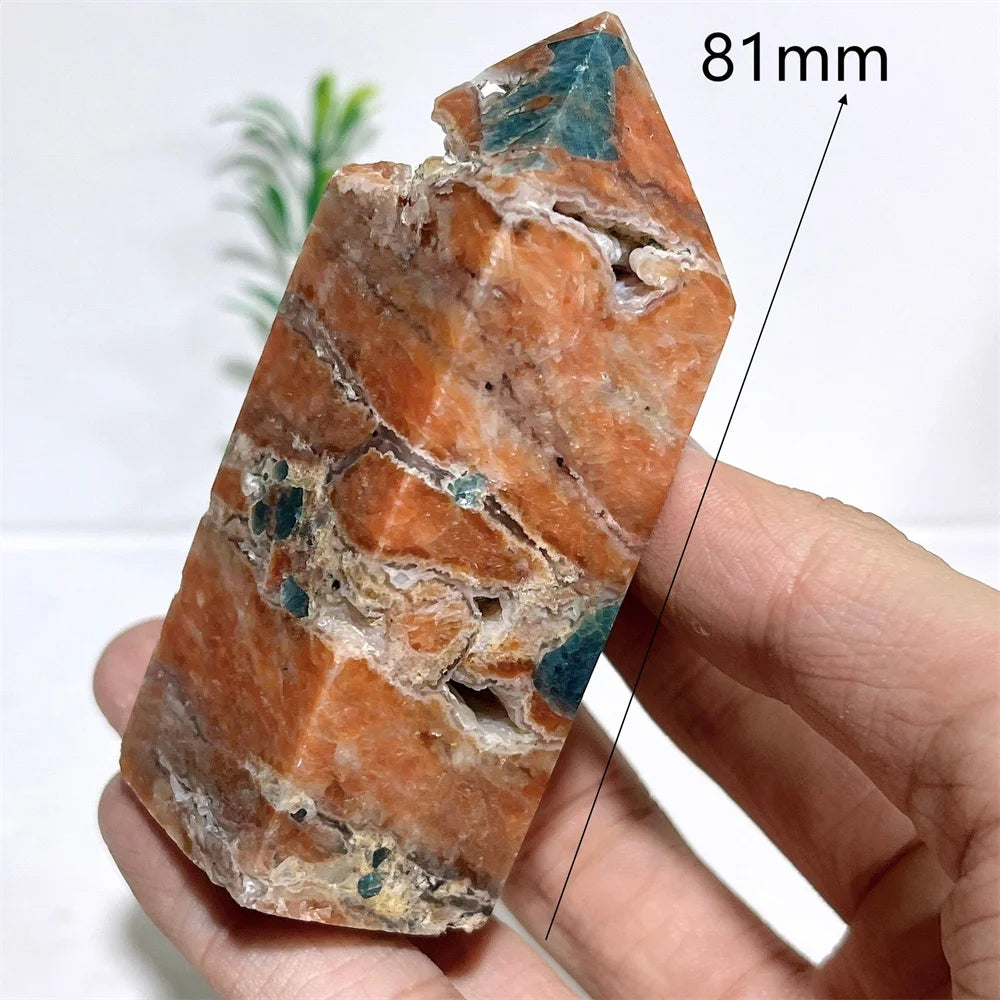 Natural Crystal Sunstone With Apatite Tower Point
