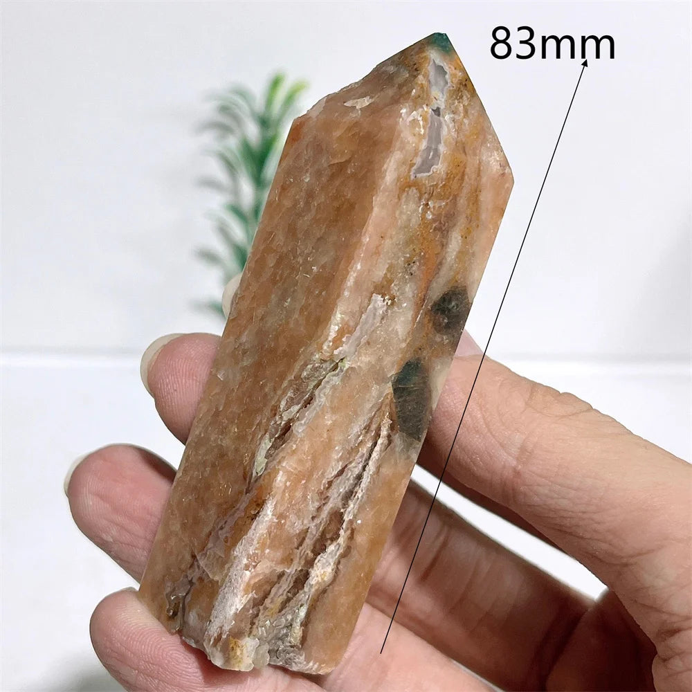 Natural Crystal Sunstone With Apatite Tower Point