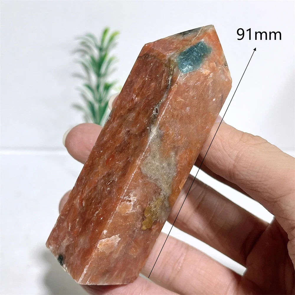 Natural Crystal Sunstone With Apatite Tower Point